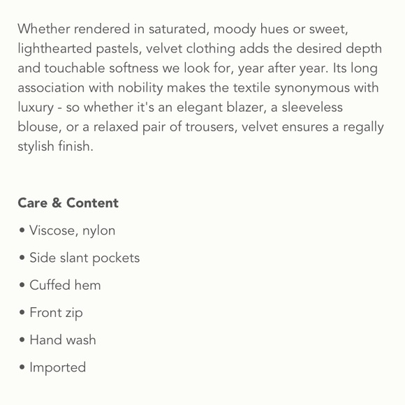 Velvet Trouser - Picture 2 of 5